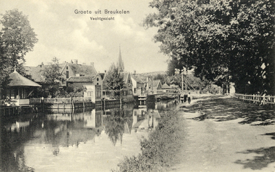 8593 Gezicht op de Vecht, de Vechtbrug en de dorpskom van Breukelen uit het zuiden, met rechts het Zandpad.